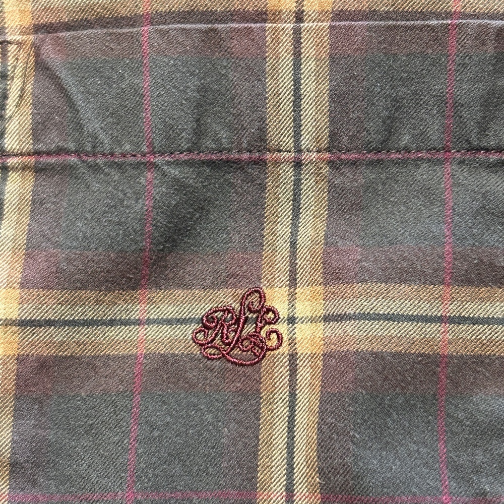 Lauren Ralph Lauren Brown Plaid Button Up Shirt Womens 1X Cotton Preppy - Picture 3 of 8
